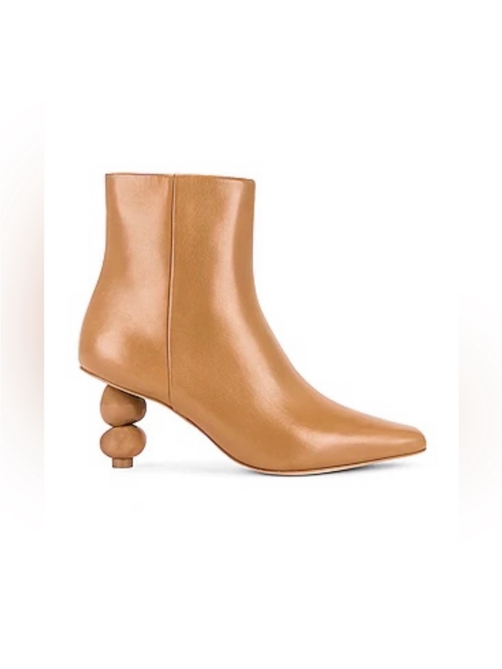 Cult Gaia Daylee Sculptural Heel Pointed Toe Camel Leather Boot 39.5 9.5 NEW
